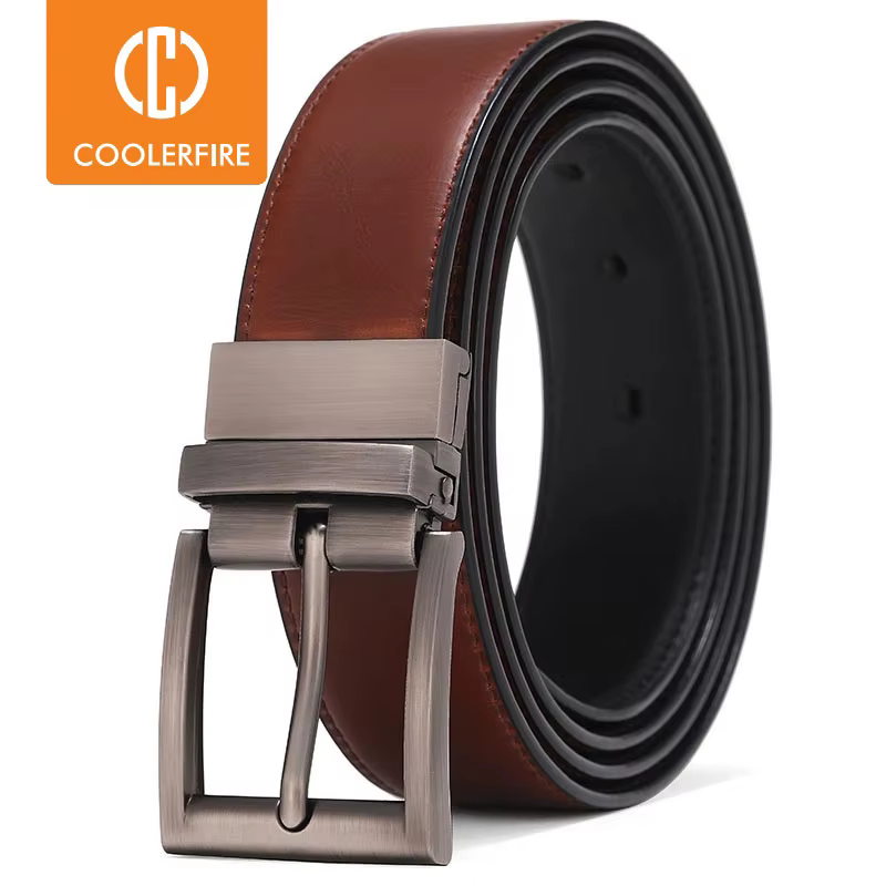 Hommes réversible décontracté haute qualité ceinture homme en cuir véritable