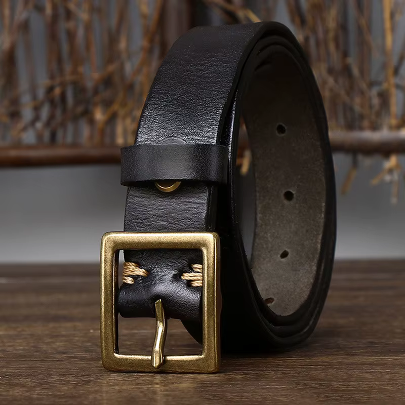 Ceinture de jean en cuir véritable pour femmes