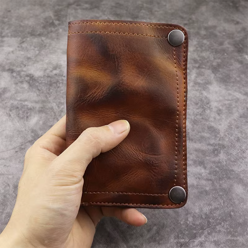 Portefeuille en cuir déformable pour homme