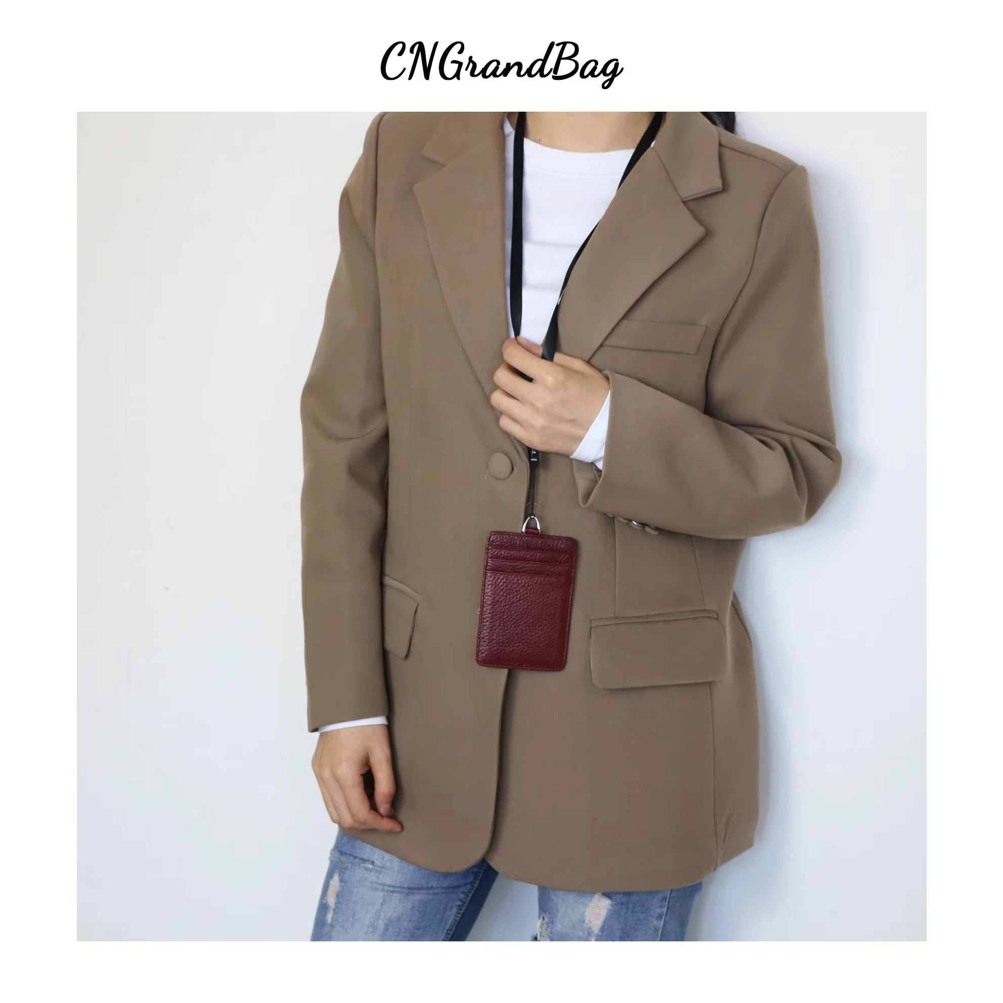 Porte-cartes de crédit en cuir véritable pour hommes et femmes