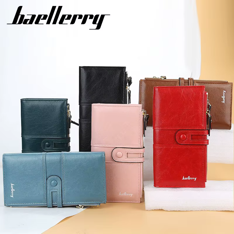 Portefeuilles longs en cuir PU pour femmes