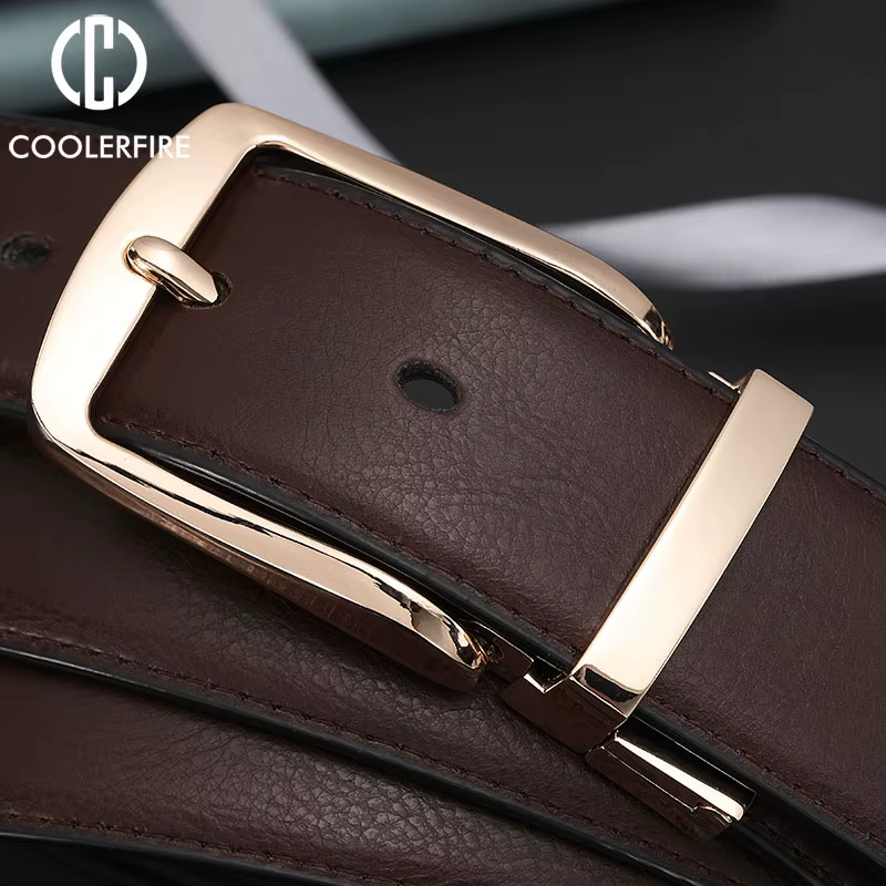 Ceinture réversible en cuir véritable pour hommes