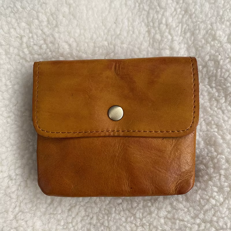 Porte-monnaie en cuir de style vintage pour hommes, portefeuille, pochette, porte-clés, fermeture éclair, petit sac souple, mini sac