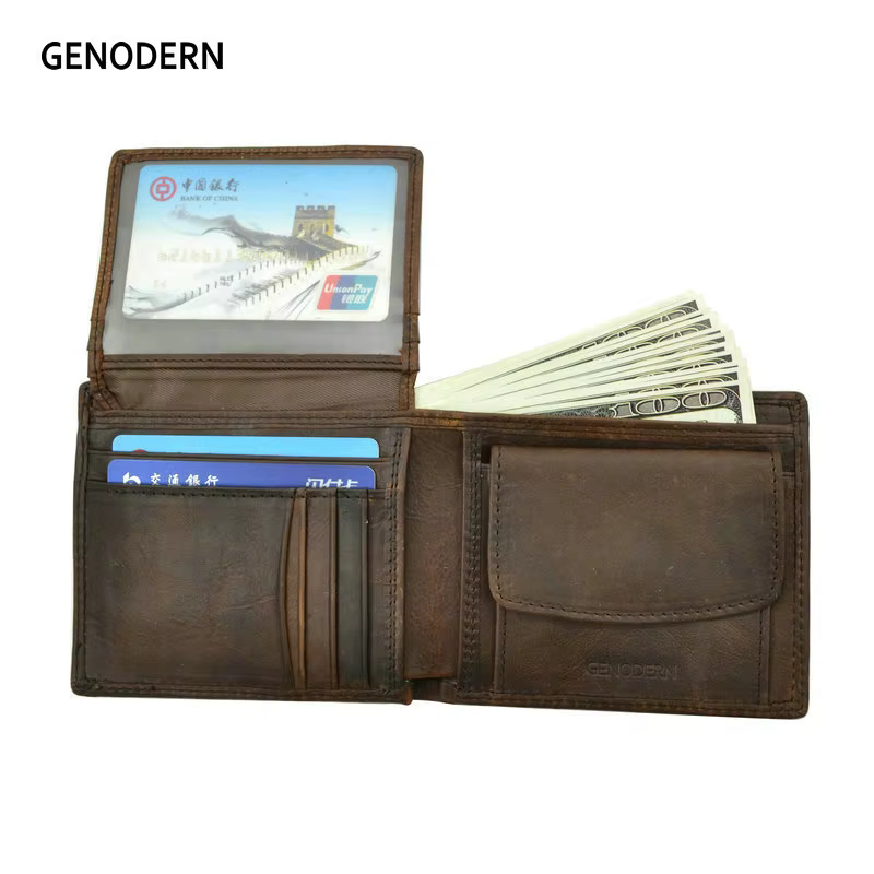 GENODERN – portefeuilles en cuir de vache pour hommes