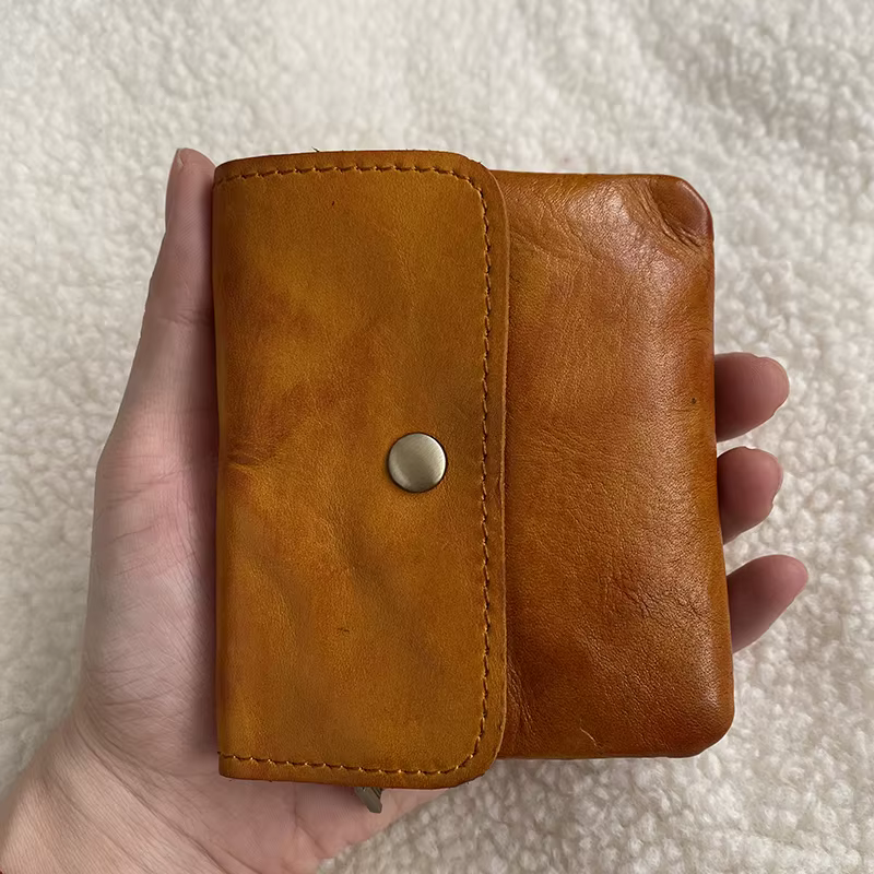 Porte-monnaie en cuir de style vintage pour hommes, portefeuille, pochette, porte-clés, fermeture éclair, petit sac souple, mini sac