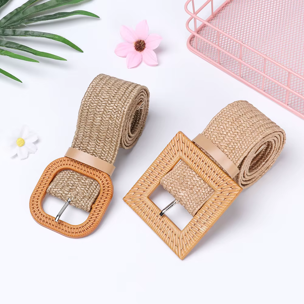 Ceinture ronde en bois pour femmes