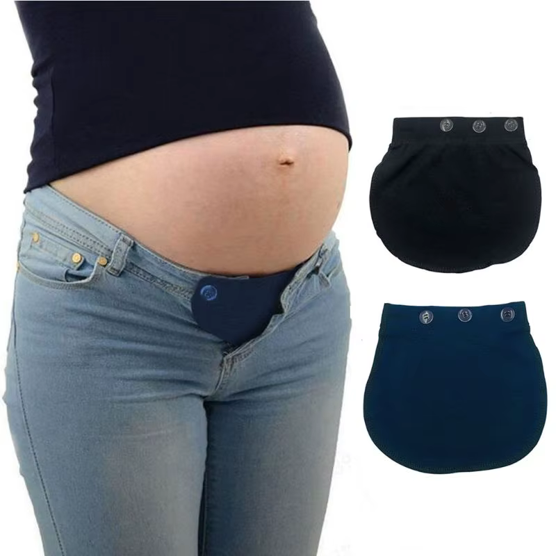 Extension de bouton de pantalon de grossesse pour femme enceinte,ceinture d'allongement de la taille, élastique, ample, souple et réglable,
