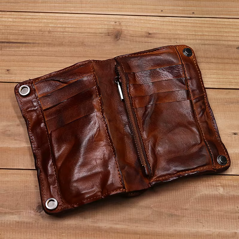 100% portefeuille en cuir véritable pour hommes Vintage froissé court à deux volets homme sac à main porte-carte de crédit avec fermeture éclair monnaie poche sac d'argent