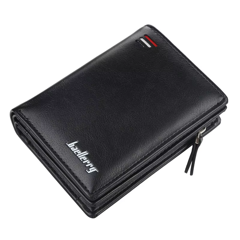 Portefeuille court en cuir PU pour hommes