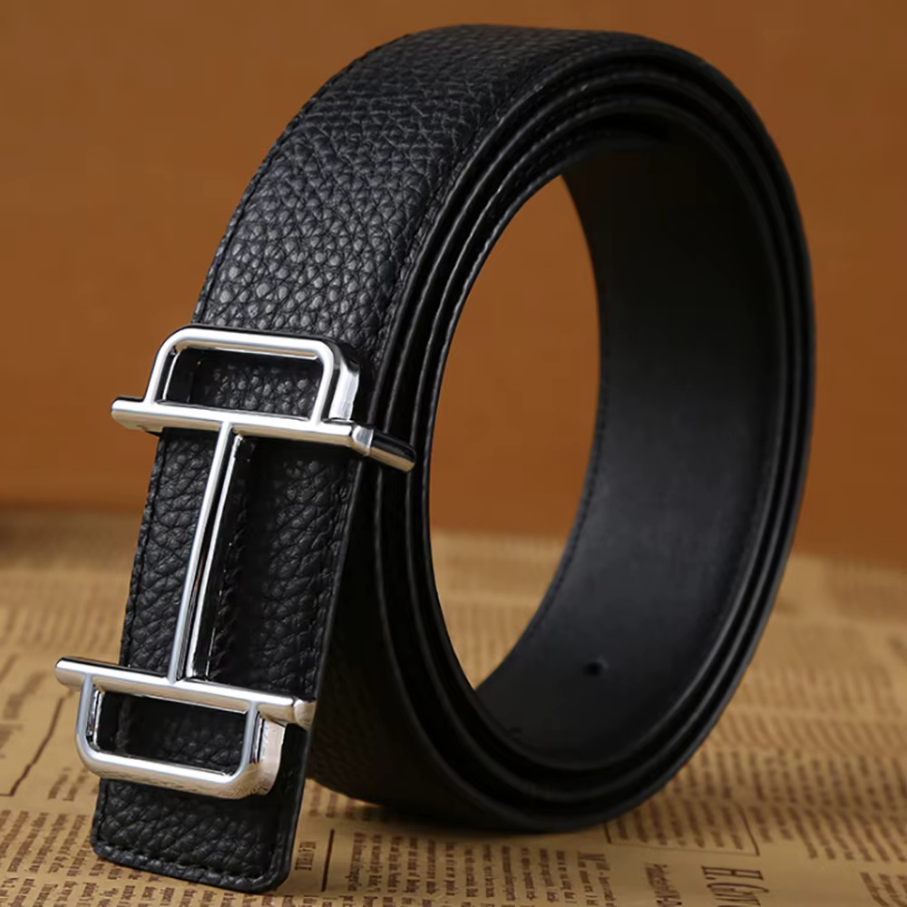 E-Chain-Ceinture en H en Cuir group pour Homme et Femme, Accessoire de Haute Qualité, de Styliste, Vintage, Double G