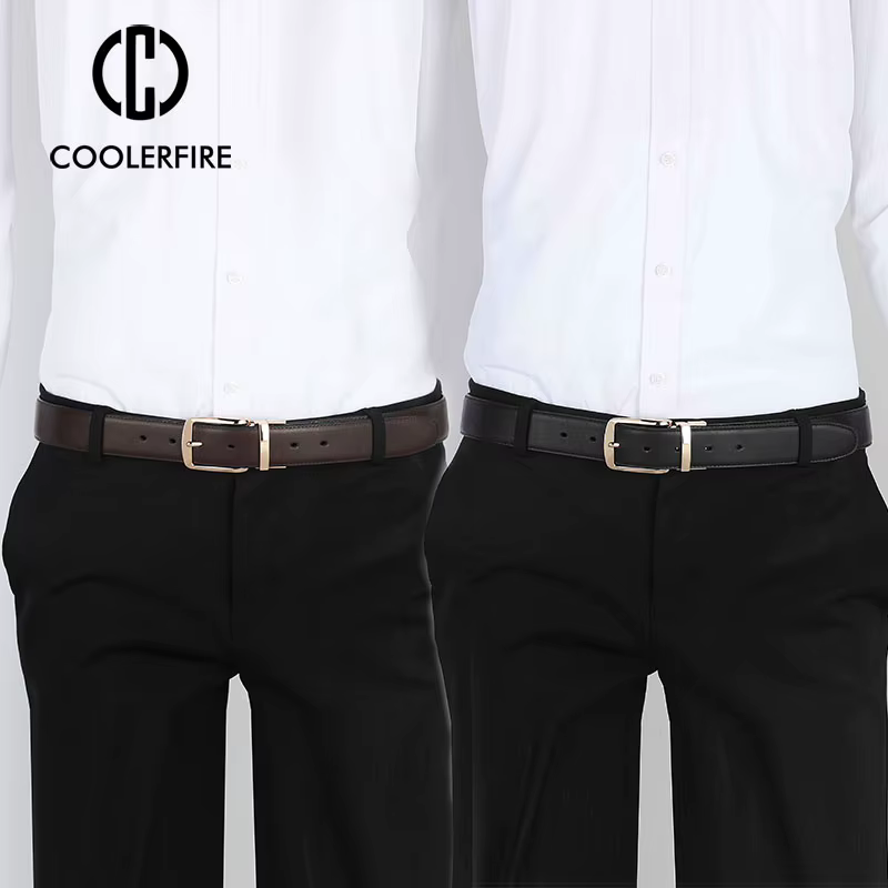 Ceinture réversible en cuir véritable pour hommes
