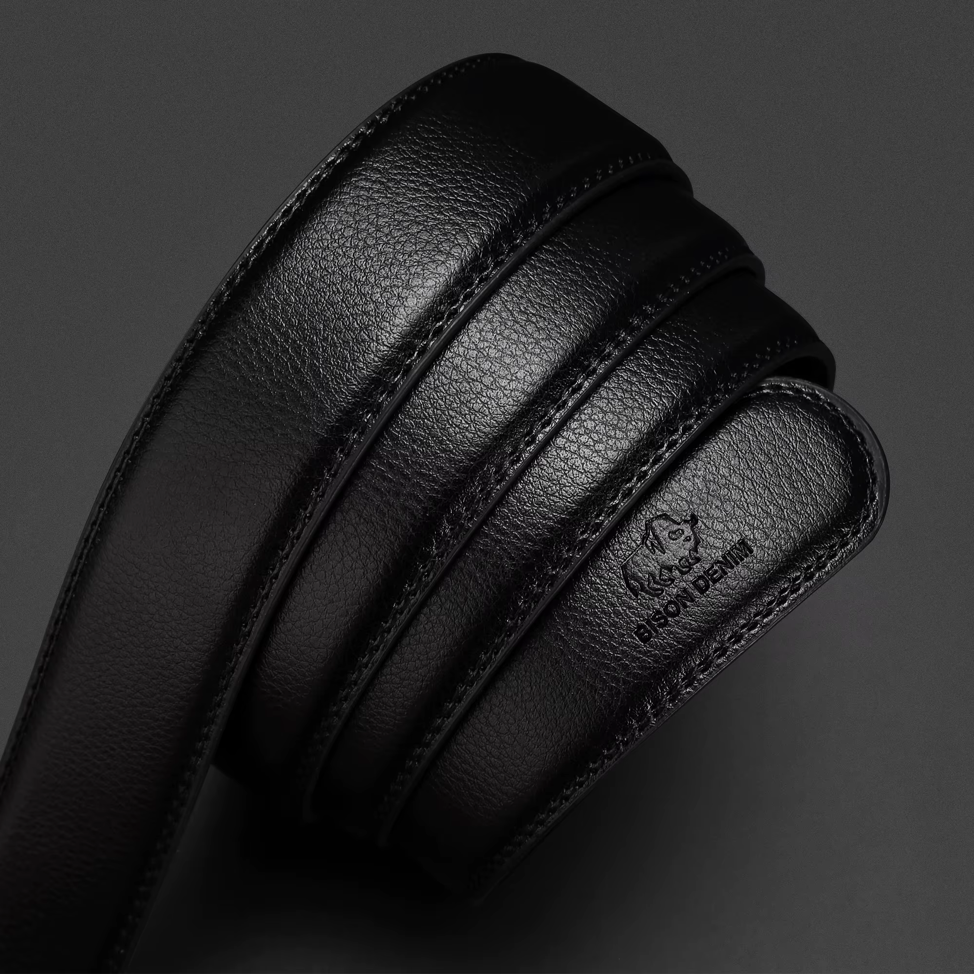 BISON DENIM en cuir véritable automatique hommes ceinture de luxe sangle