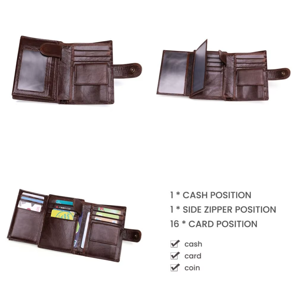 JOGUJOS Crazy Horse cuir hommes portefeuille
