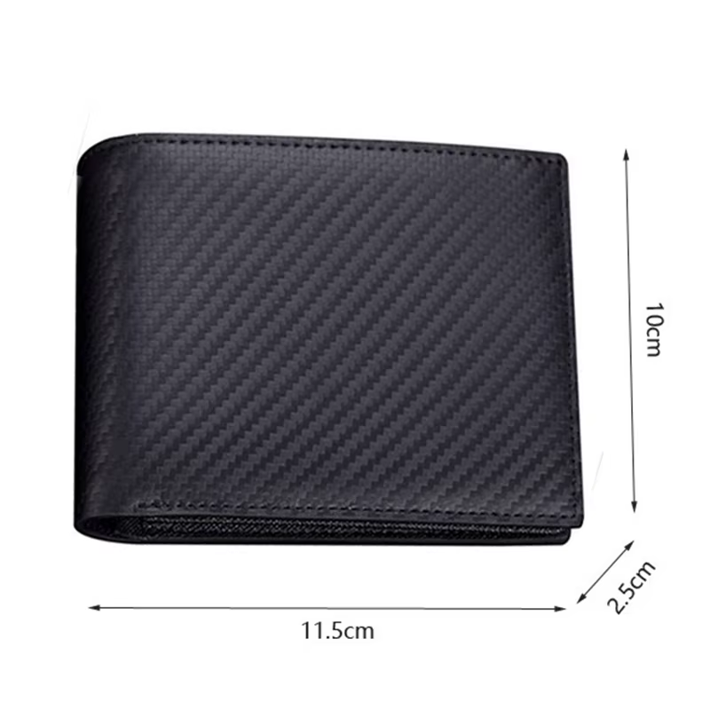 Portefeuille en cuir PU en fibre de carbone pour hommes et femmes