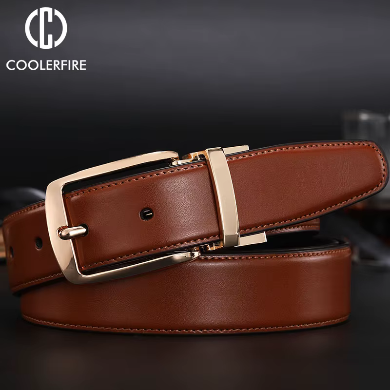 Nouvelle ceinture réversible à boucle rotative double face pour hommes