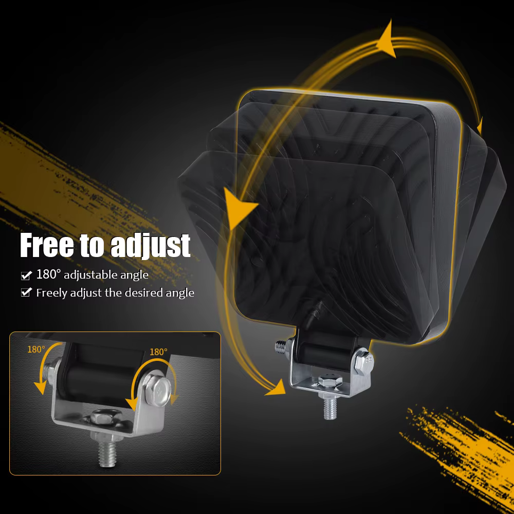 2x4 ''LED lampe de travail pour camion hors route tracteur SUV 4X4 ATV voiture faisceau de tache LED conduite antibrouillard barre 12V 24V 6000K blanc jaune