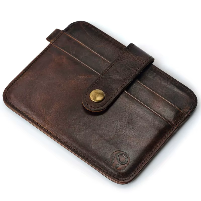 Hommes en cuir véritable mince portefeuille mâle petit sac à main Mini sac d'argent Walet