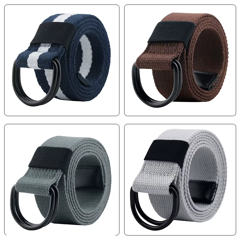 Maikun toile tactique hommes ceinture de haute qualité unisexe Double anneau en D boucle