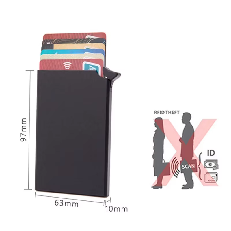 Portefeuille Rfid en aluminium et métal