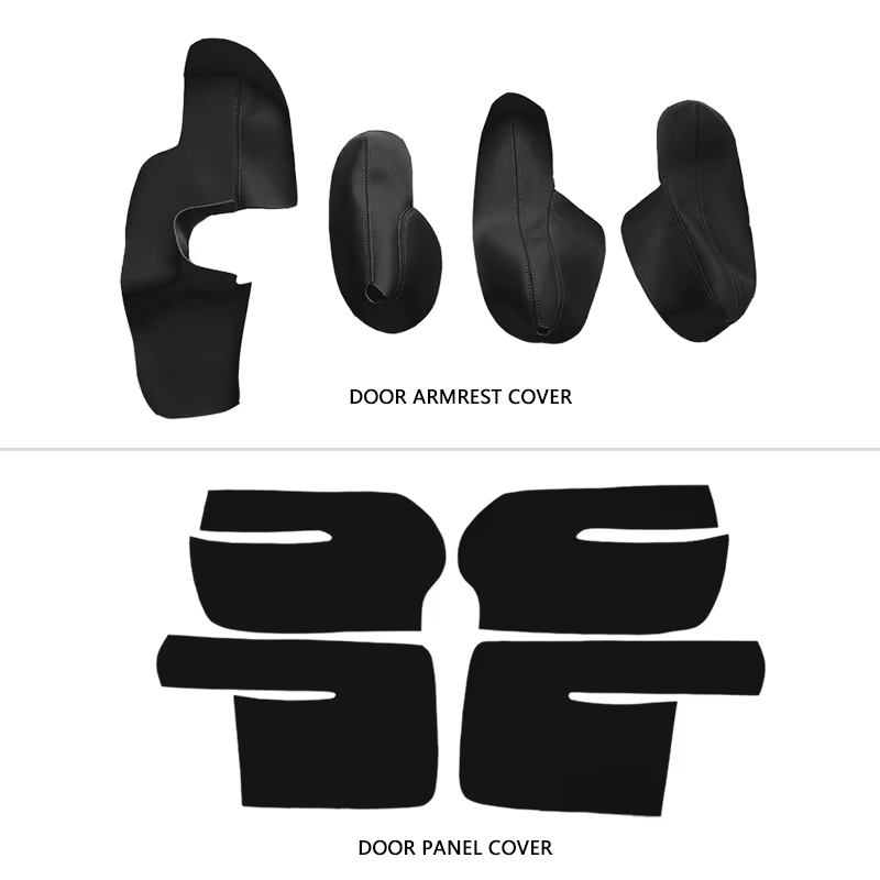 Pour VW Touran 2006 2007 2008 2009 2010 2011 2012 - 2015 4 pièces panneau de porte de voiture/accoudoir de porte couverture en cuir microfibre