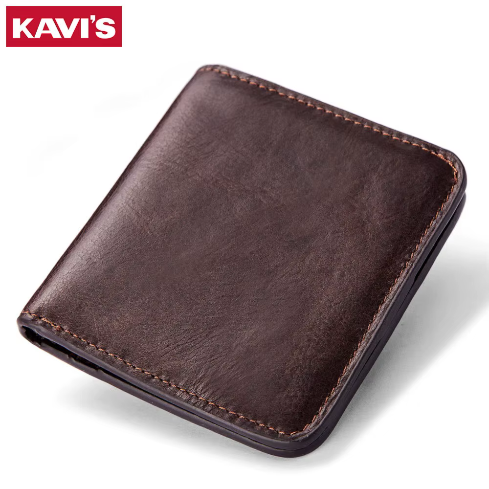 KAVIS – petit porte-cartes en cuir véritable pour homme