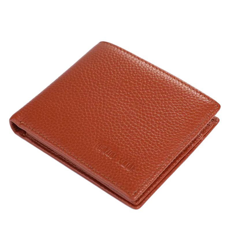 Portefeuilles pour hommes à la mode, en cuir véritable, design court, portefeuille à double rabat pour homme, porte-cartes d'identité et de crédit