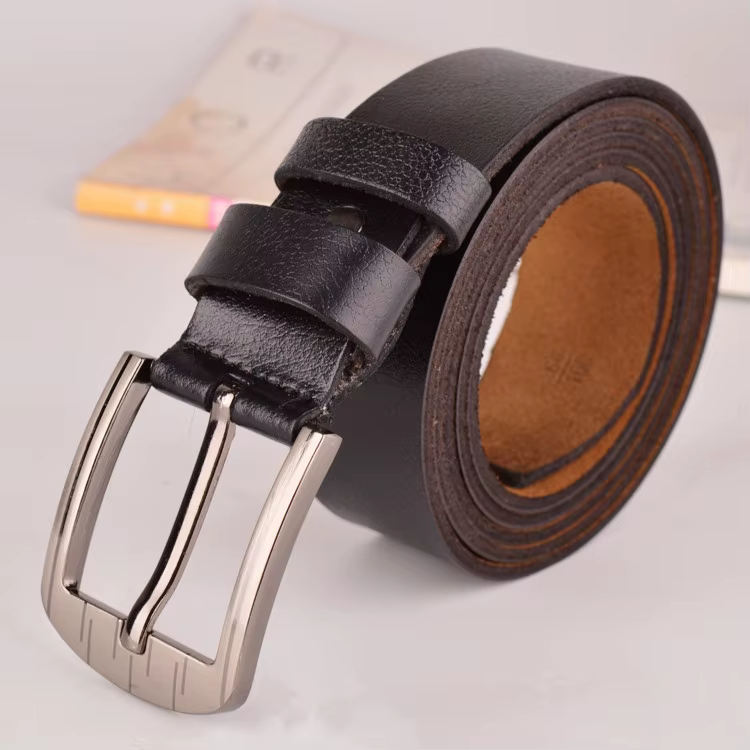 135 cm-160 cm de Long hommes en cuir véritable grande taille ceinture classique décontracté concepteur broche bouton