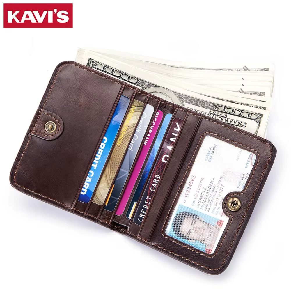 KAVIS – petit porte-cartes en cuir véritable pour homme