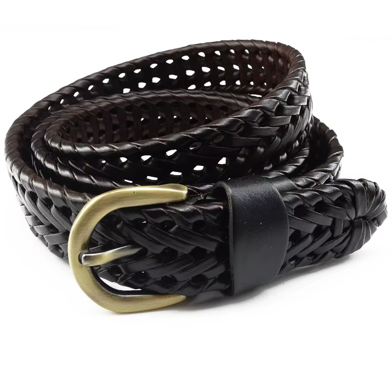 Nouvelle ceinture hommes femmes ceintures de luxe en cuir véritable tressé véritable peau de vache sangles hommes tout assorti Simple à la mode marée ceintures