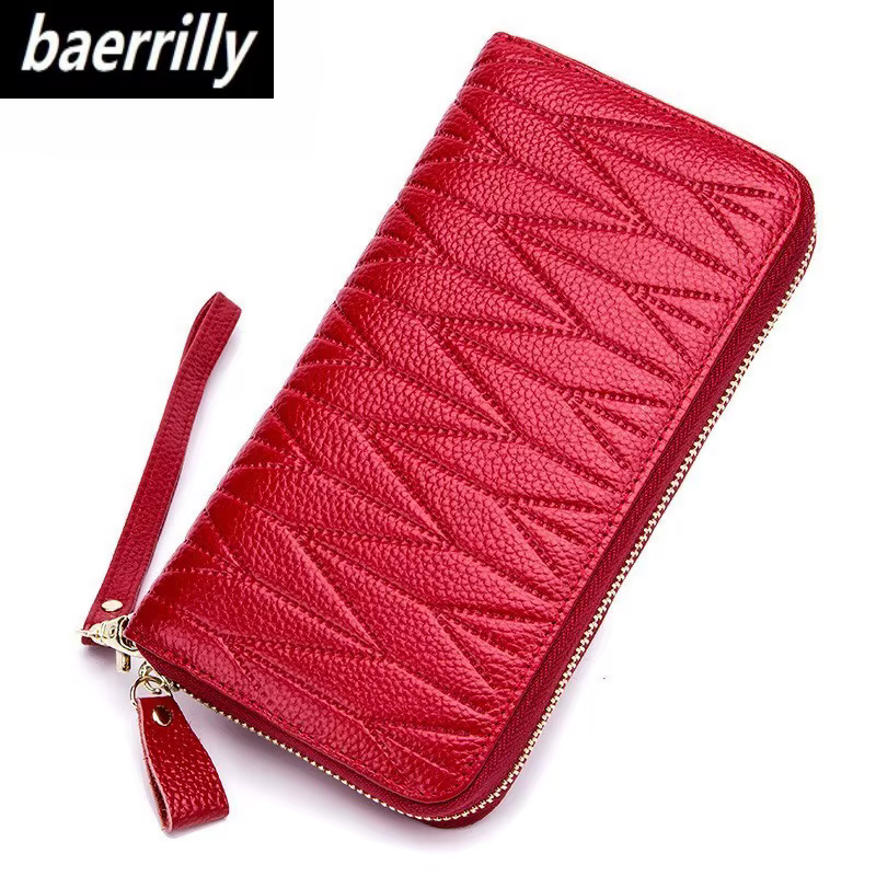 Portefeuille RFID en cuir véritable pour femme
