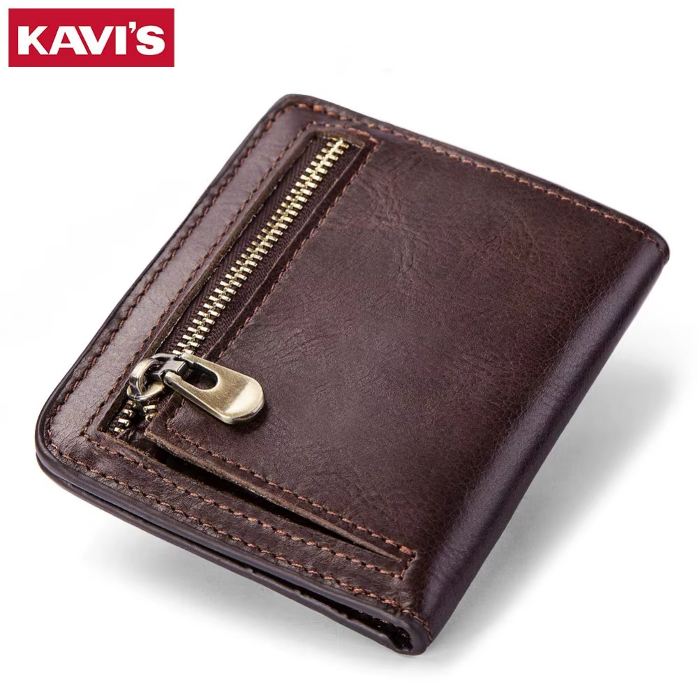 KAVIS – petit porte-cartes en cuir véritable pour homme