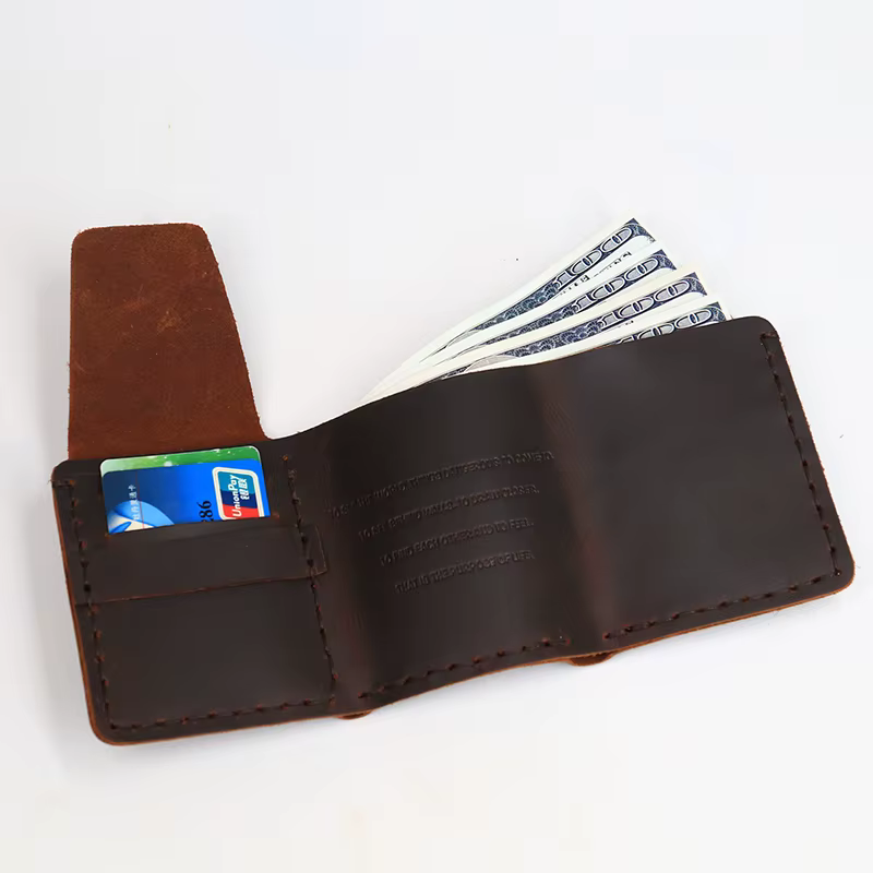 SIMLINE en cuir véritable hommes portefeuille Vintage fait à la main Crazy Horse peau de vache la vie secrète de Walter
