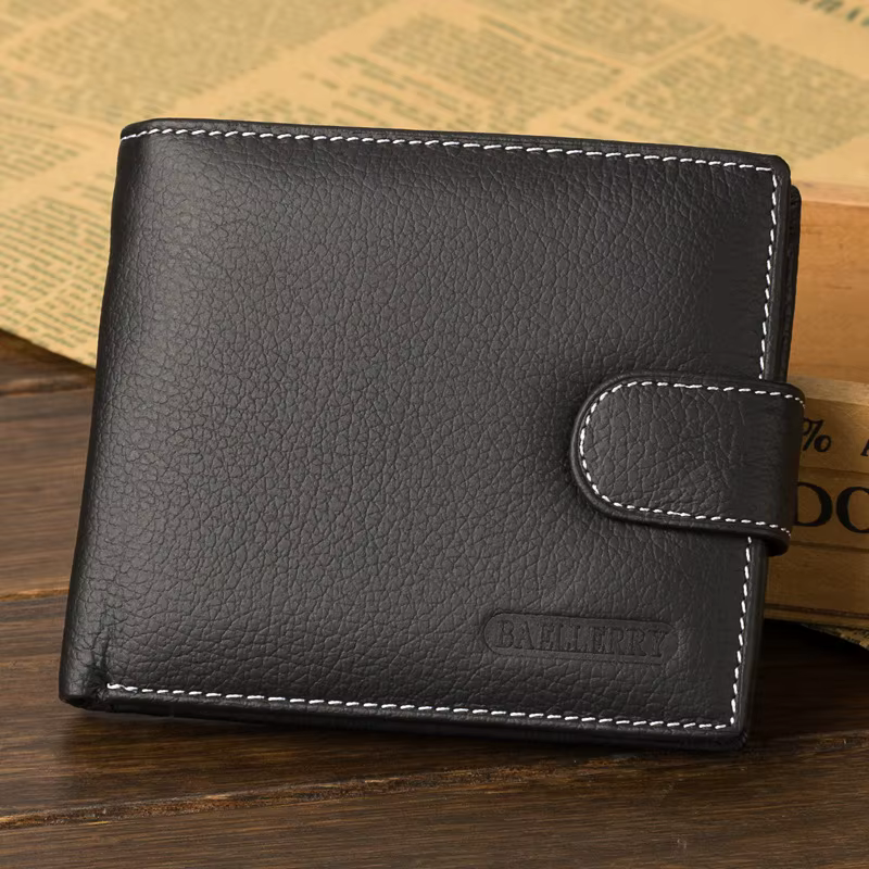 Portefeuille multifonction en cuir avec poche à monnaie pour homme