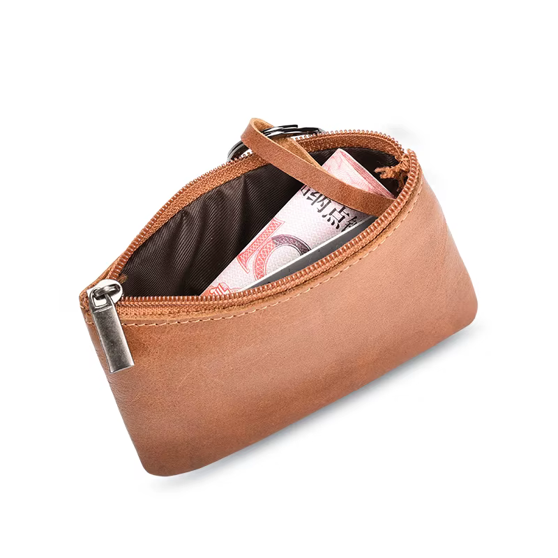 Porte-monnaie en cuir véritable pour homme et femme
