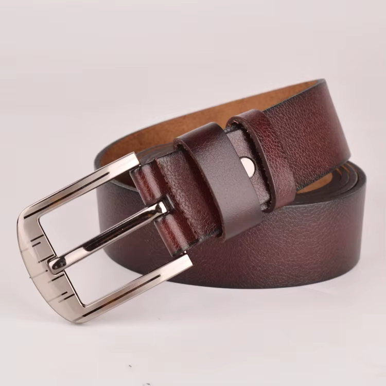 135 cm-160 cm de Long hommes en cuir véritable grande taille ceinture classique décontracté concepteur broche bouton