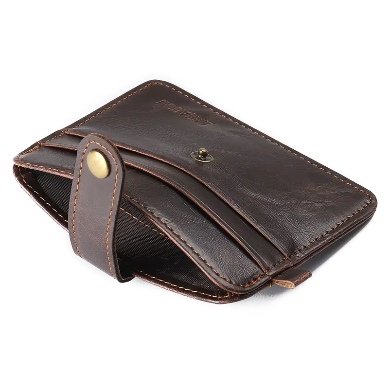 Portefeuille mince en cuir PU vintage pour hommes