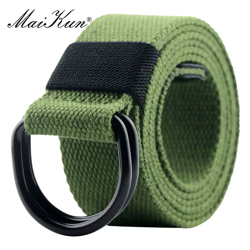 Maikun toile tactique hommes ceinture de haute qualité unisexe Double anneau en D boucle