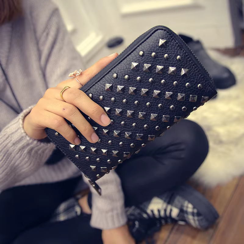 Portefeuilles de luxe femmes portefeuille concepteur Rivet marque femme