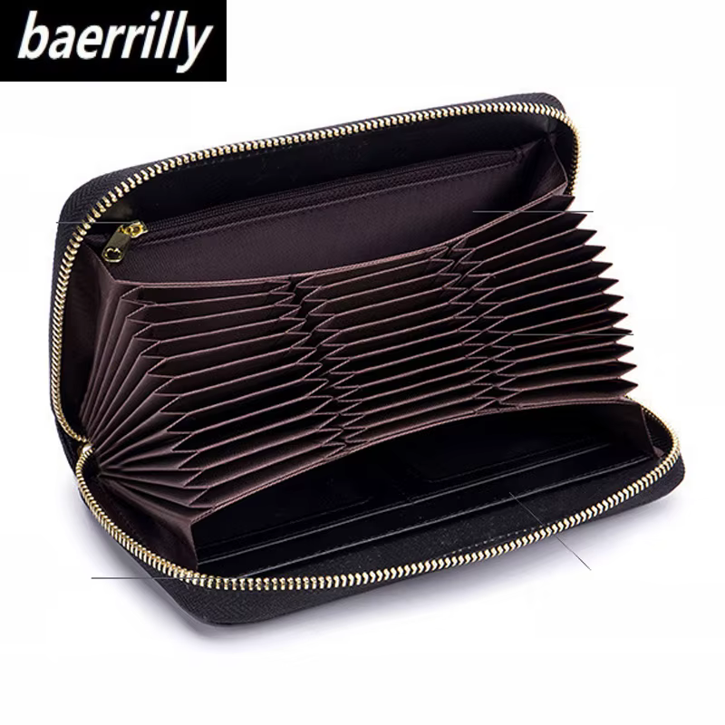 Portefeuille RFID en cuir véritable pour femme