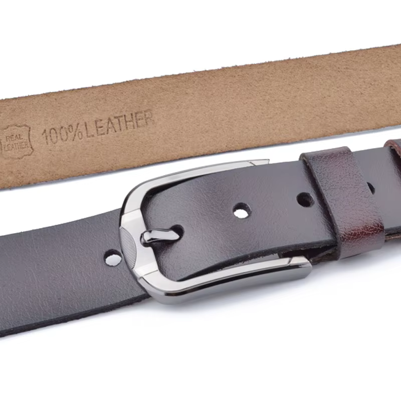 135 cm-160 cm de Long hommes en cuir véritable grande taille ceinture classique décontracté concepteur broche bouton