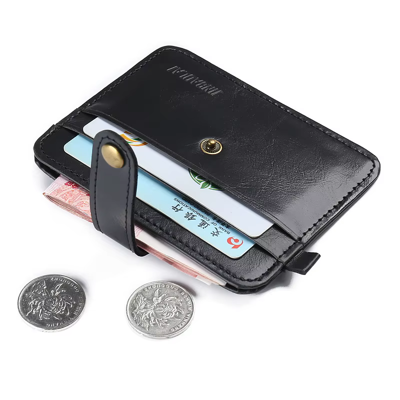 Portefeuille mince en cuir PU vintage pour hommes