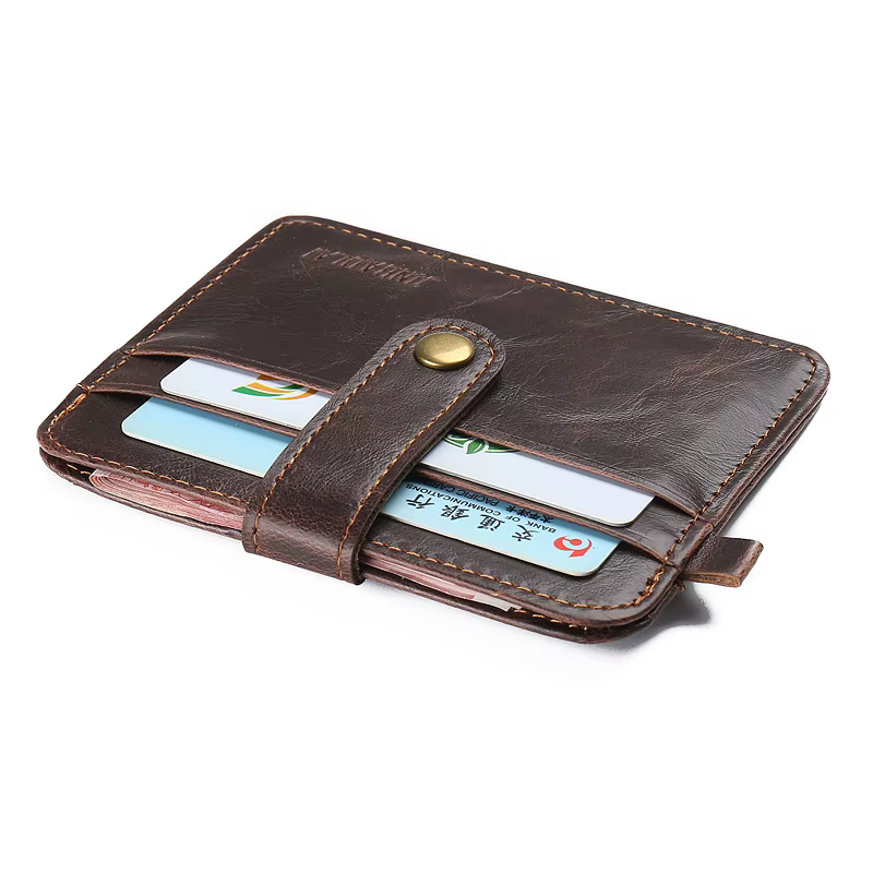 Portefeuille mince en cuir PU vintage pour hommes