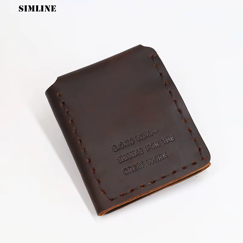 SIMLINE en cuir véritable hommes portefeuille Vintage fait à la main Crazy Horse peau de vache la vie secrète de Walter