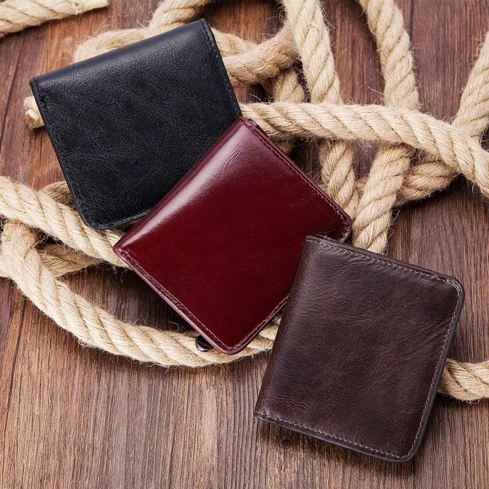 KAVIS – petit porte-cartes en cuir véritable pour homme