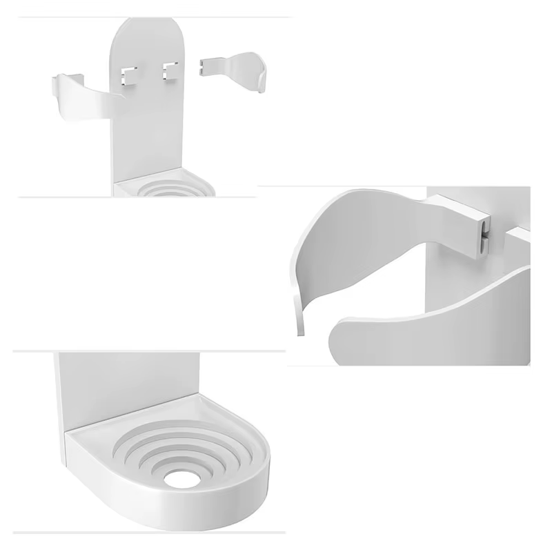 supports de rasoirs porte rasoir support rasoir etagere murale Porte-rasoir avec crochets de rangement pour brosse à dents, support auto-adhésif sans poinçon, sans trace, porte-brosse de rasage électr