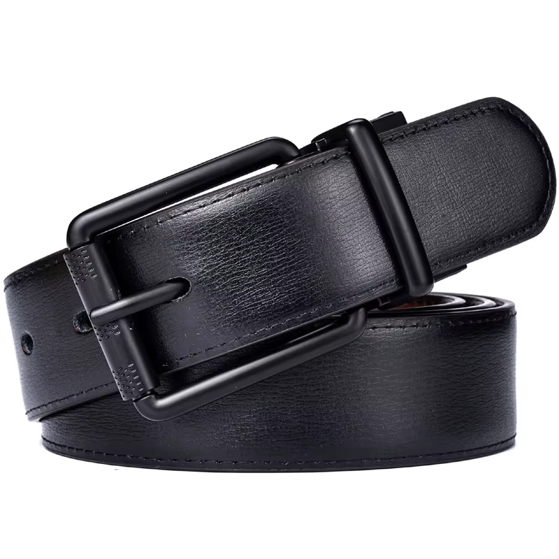Boucle à rouleau de ceinture réversible en cuir pour hommes