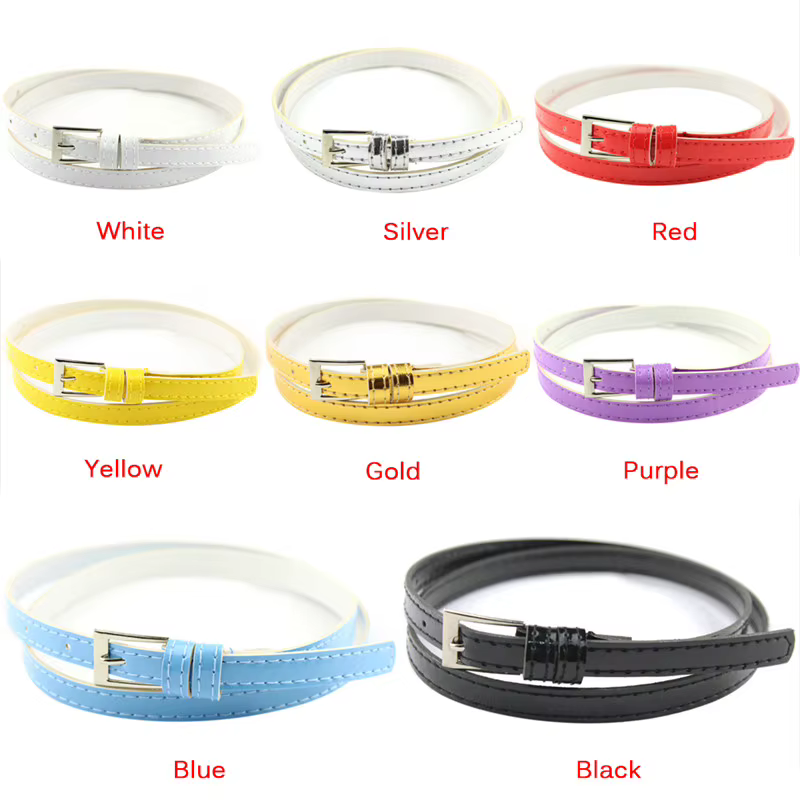 Ceinture fine en cuir pour femme