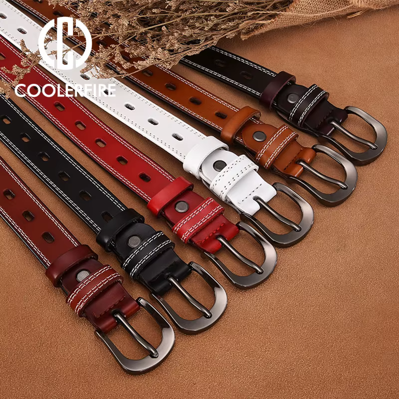Ceinture en cuir véritable pour femmes