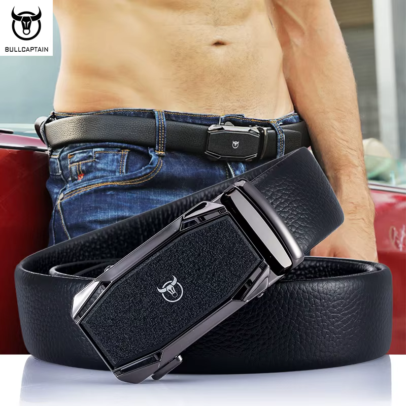 BULLCAPTAIN – ceinture en cuir à boucle automatique pour hommes