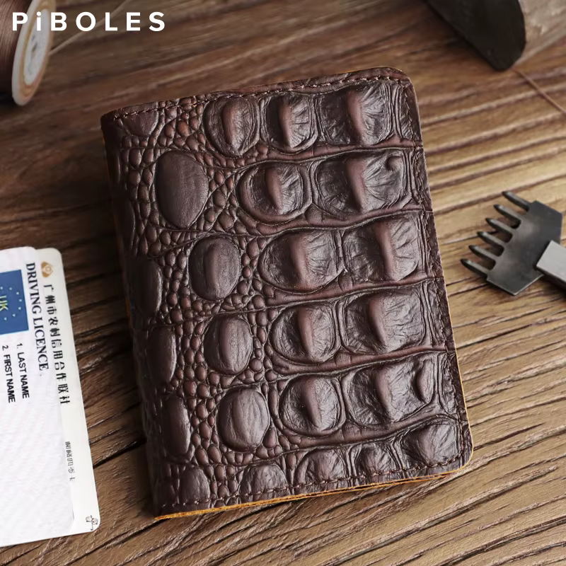 Porte-cartes en cuir véritable fait à la main pour hommes et femmes